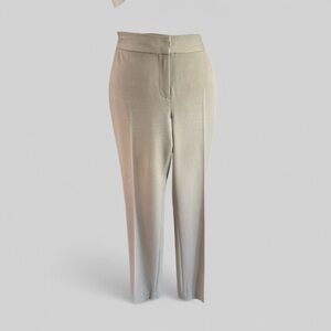 TAHARI Dress Pants Women's Sz 4 Sand Straight Leg Mid Rise Minimalist Clean Look